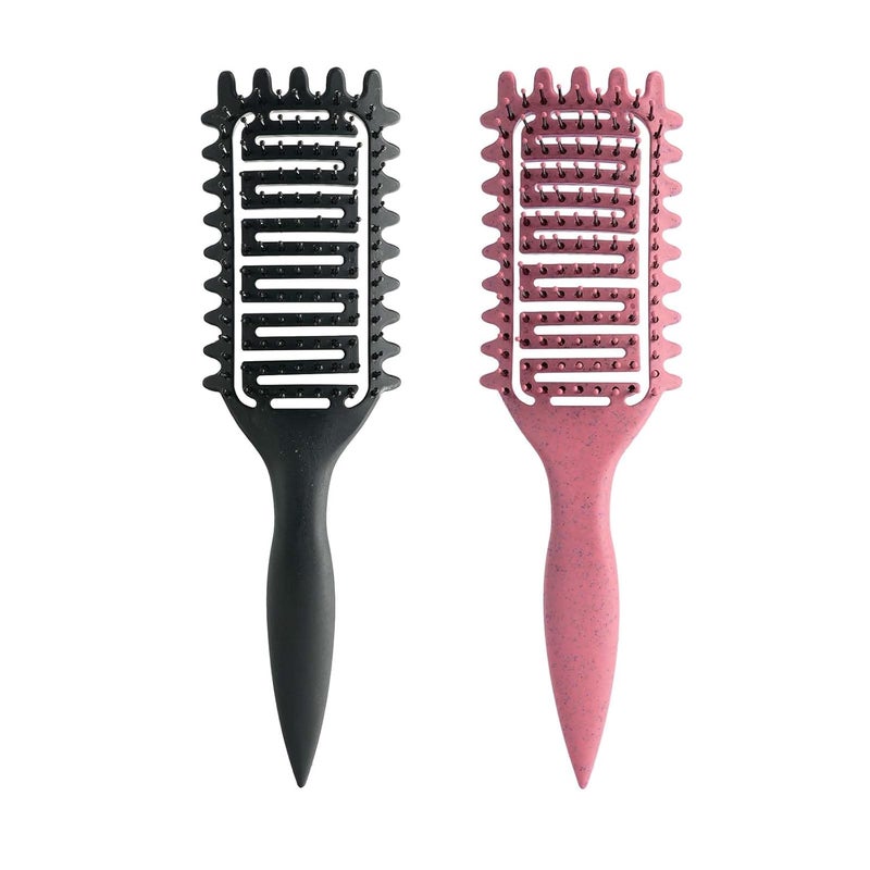 Yingbtr Curl Defining Brush,2024 Curly Hair Brush,Vented Hair Brush for Detangling, Shaping and Defining Curls For Women and Men Less Pulling (Pink Black) - Image 1